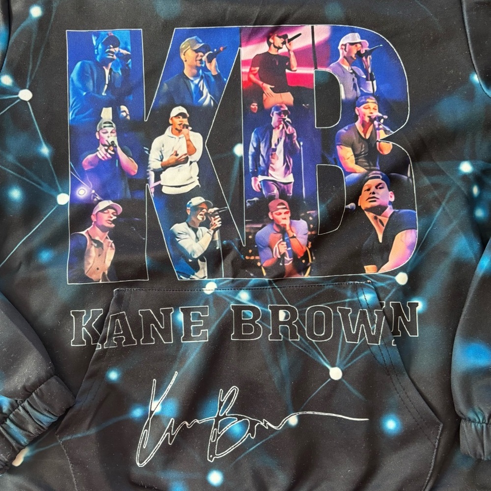 Kane Brown Collection Concert graphic signed sweatshirt hoodie SZ L NWOT - Picture 3 of 9